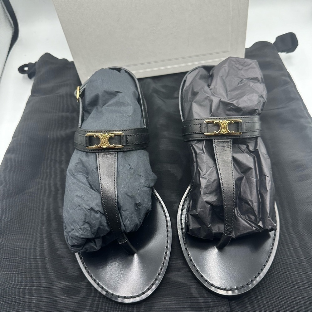 Celine triomphe sandals black - Picture 6 of 7